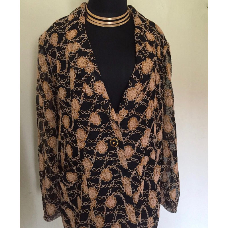 blazer brokat gold