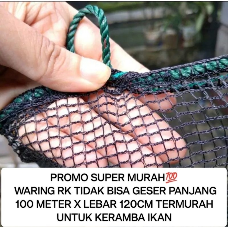 WARING RK ANTI GESER RAJUTAN 4 BARIS CAP DJANGKAR BIRU ASLI PANJANG -+ 100 METER X LEBAR 120CM TERMU