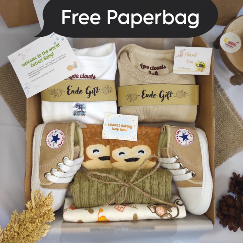 COD FREE PAPERBAG Gift Box Baby Box Motif  Kado New Born  Kado Bayi Baju Bayi  Paket Hadiah Bayi  Ha