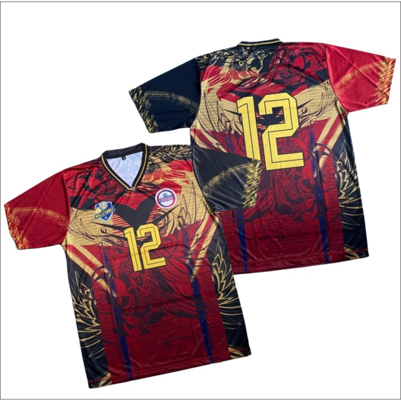 Baju atasan jersey volly fullprinting kaos olahraga voli putra bahan serena soft