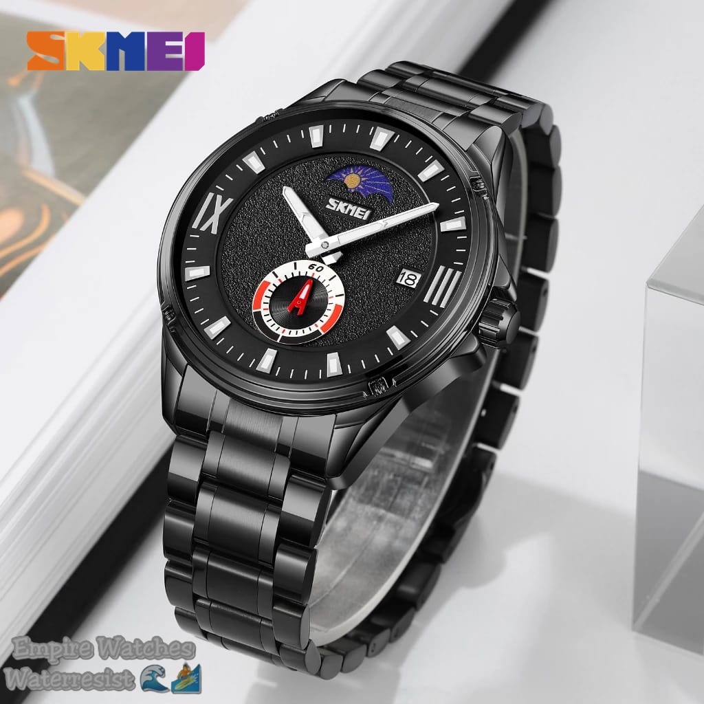 Jam Tangan Skmei 9326 Analog Chrono Aktif dan Tanggal Aktif Rantai Stainless Original Waterproof