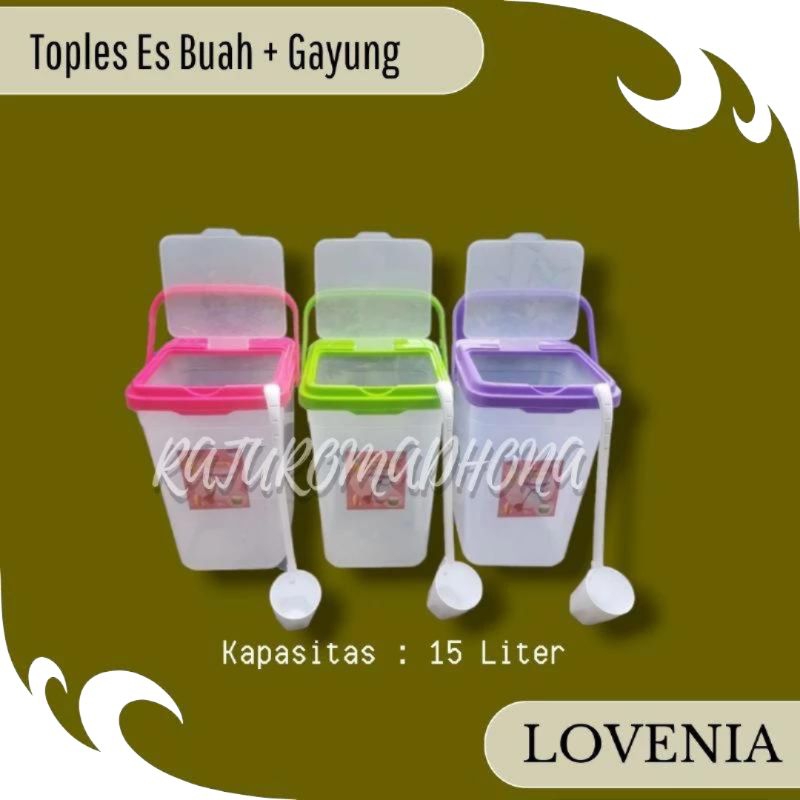 LOVENIA - TOPLES ES BUAH + GAYUNG 15 LITER / TOPLES ES KELAPA / TEMPAT ES / TOPLES GAYUNG