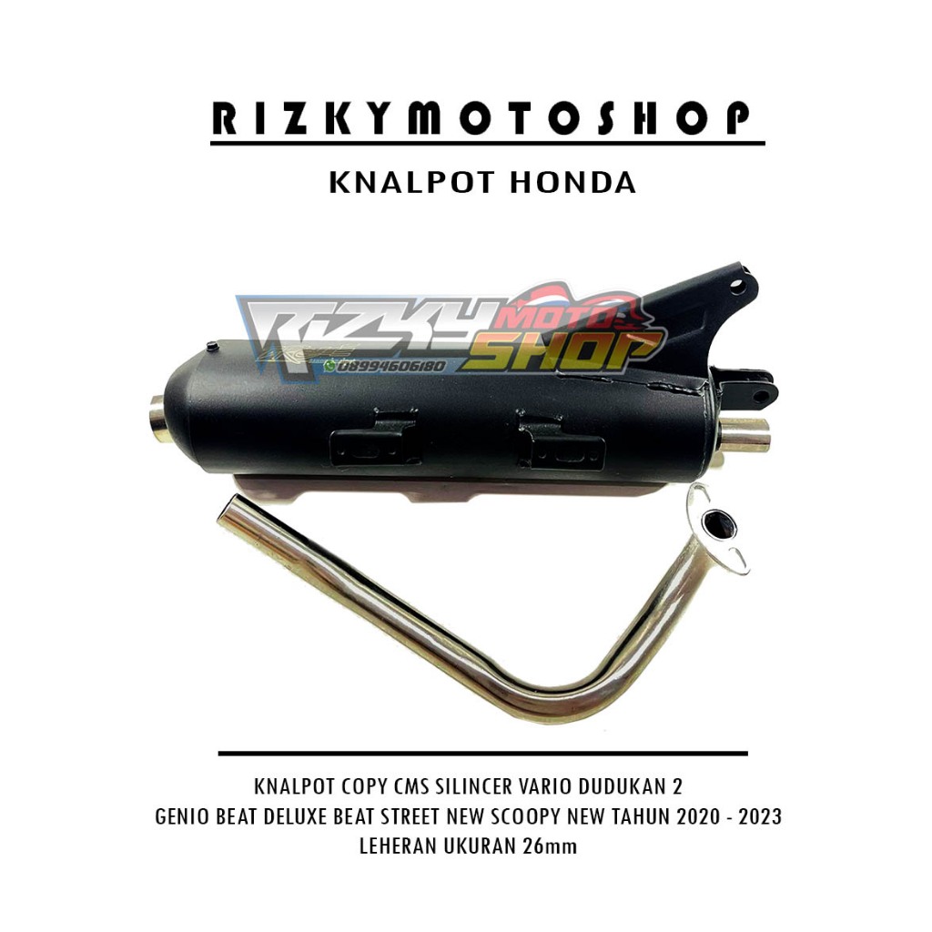 LIVE - KNALPOT COPY CMS MODEL VARIO , GENIO BEAT DELUXE SCOOPY NEW ZRC / LEHERAN UKURAN 26 MM - KNAL