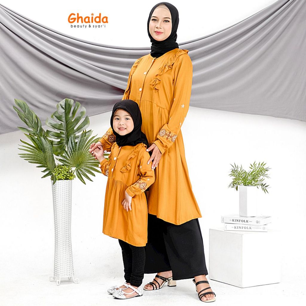 Tunik Couple Zafira Baju Kembar Mama Anak Perempuan Bahan Premium Couple Family Mom And Kids / Tunik