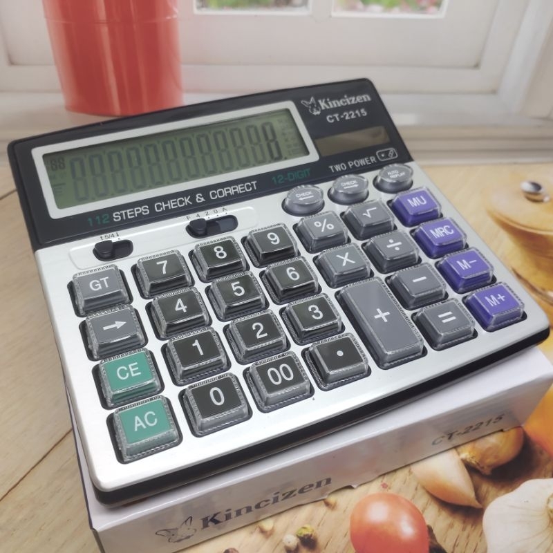 

Kalkulator Calculator Meja Dagang 12 Digit Ukuran Layar Besar Tombol Mika Big Display