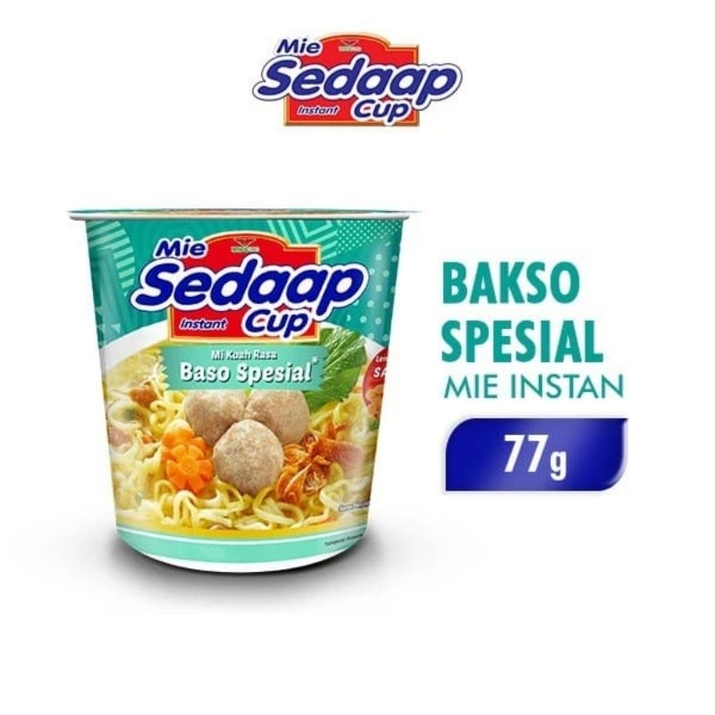 

Sedaap Mie Instan Cup Bakso Spesial 77 gram