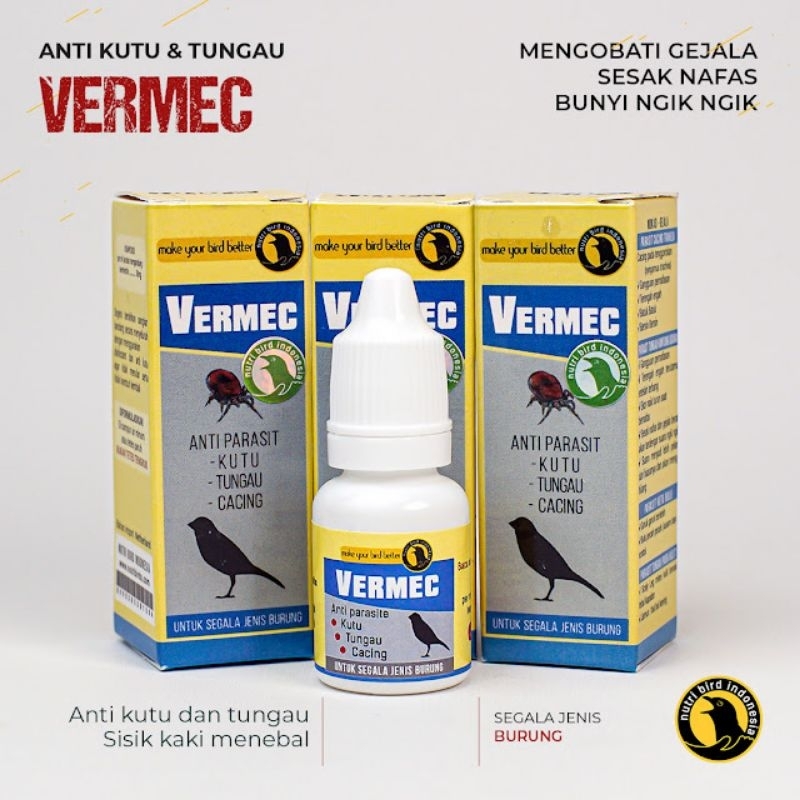 VERMEC Obat Burung Sesak Nafas, Suara Serak dan Suara Menghilang