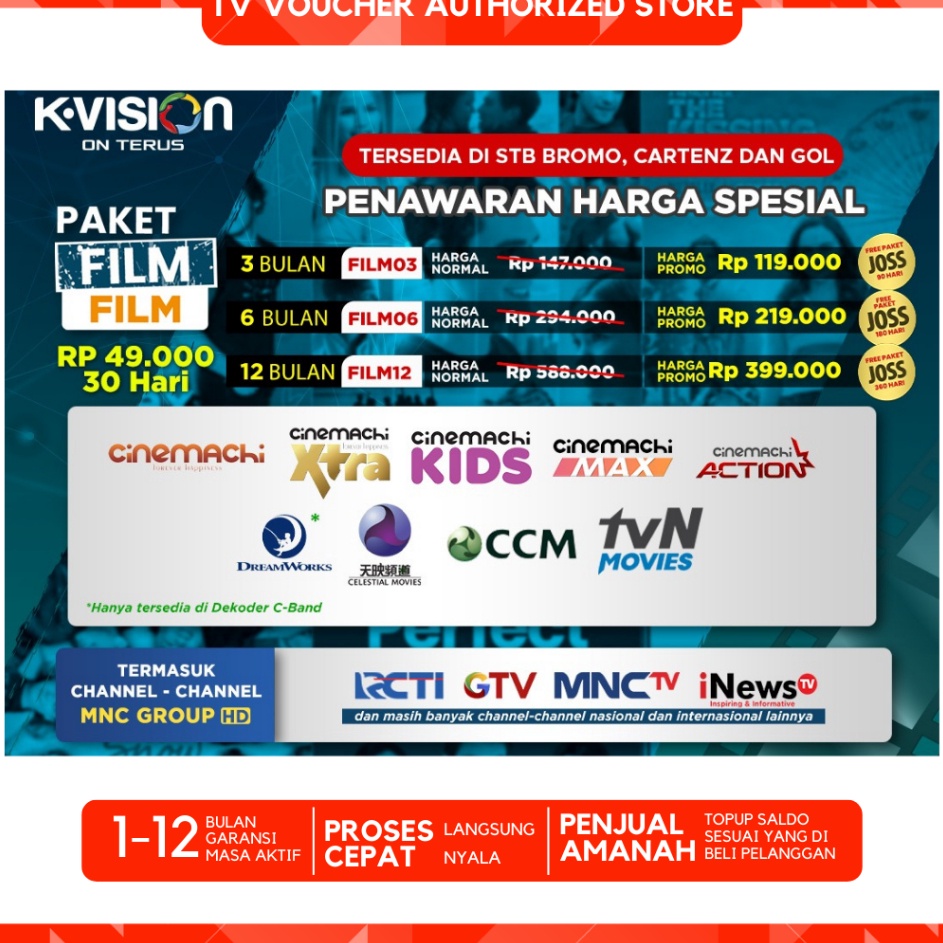 Super promo FILM Paket KVision Bromo Cartenz Paket Film KVision w Paling Dicari Buruan Beli
