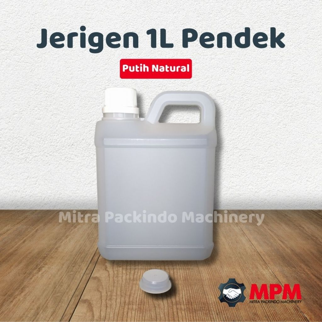 Jerigen 1 Liter 1L Pendek Natural Baru Madu