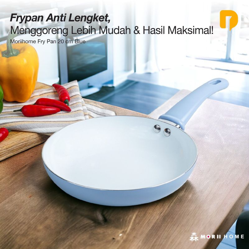 Wajan Anti Lengket Moriihome Frypan 20 cm Blue