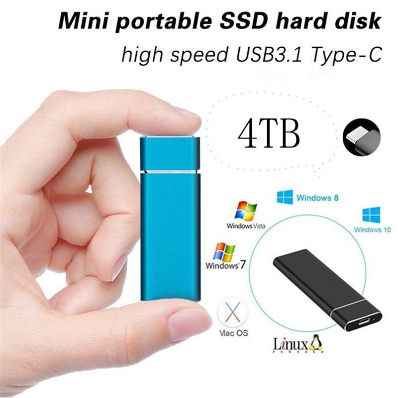 SSD Eksternal 4TB USB 3.0 Type-C ssd laptop PC ssd portable eksternal hp solid state drive