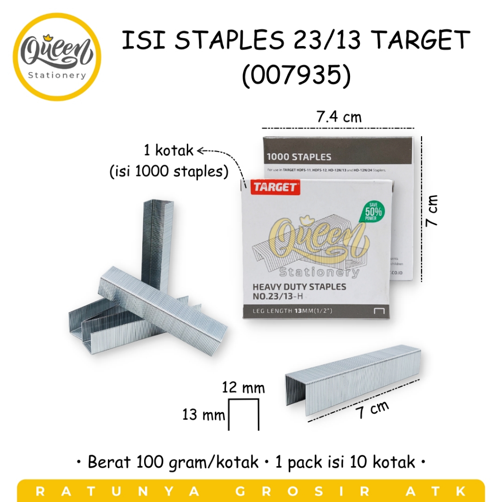 

1 KOTAK ISI STAPLES 23/13 TARGET REFILL STAPLER JILID BESAR (007935)