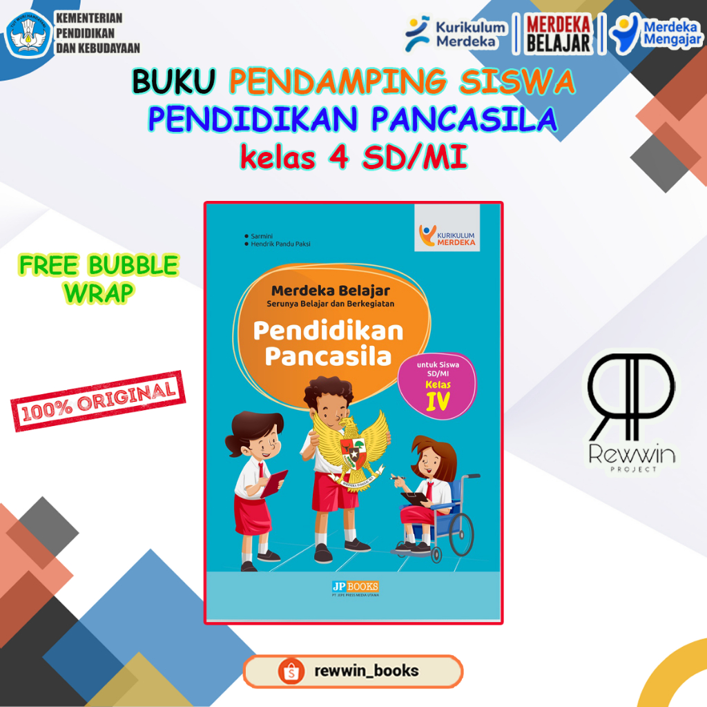 JP Books – Buku Siswa / Buku Pendamping Sekolah PPKn SD Kelas 4 - Kurikulum Merdeka