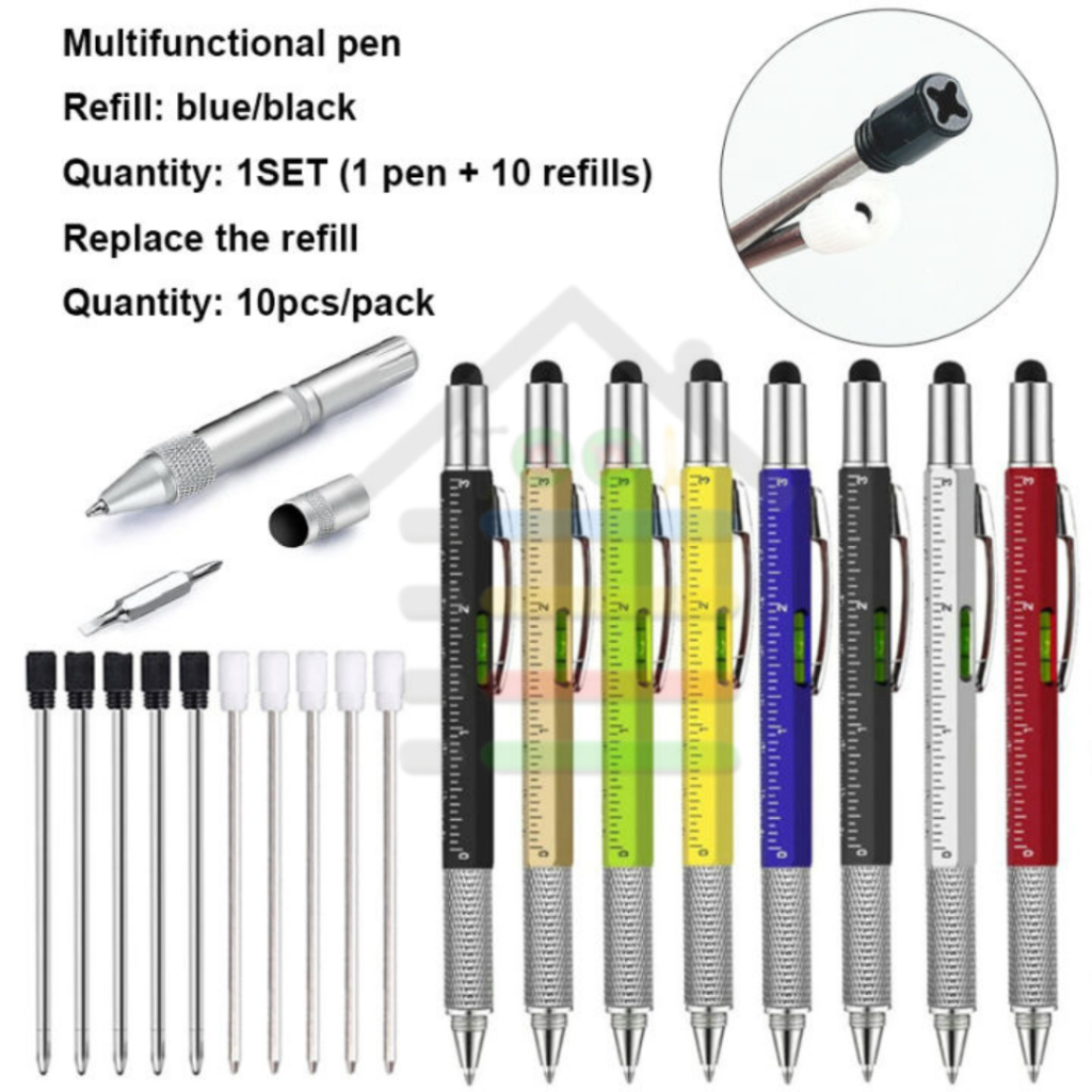 

PEN MULTIFUNCTION BALLPOINT TOOL MEASURE TECHNICAL RULLER 6IN1