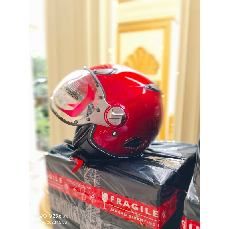 HELM KYT ELSICO MERAH MARON ,HELM RETRO CLASIK KYT ORIGINAL