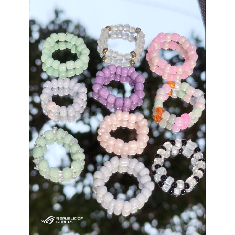 cincin manik-manik korea set 5-10pcs