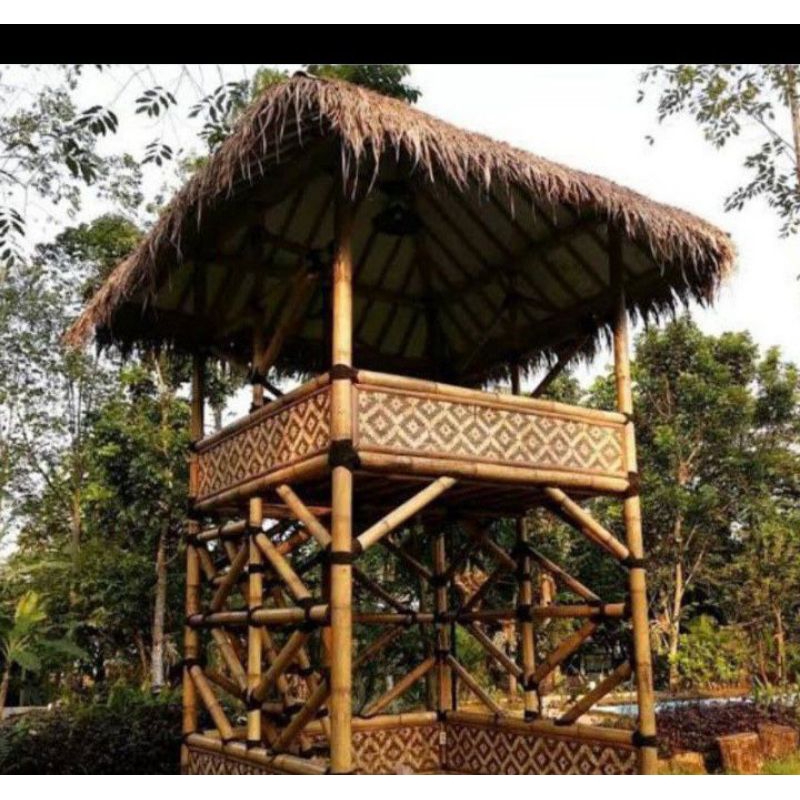 gazebo bambu tingkat minimalis