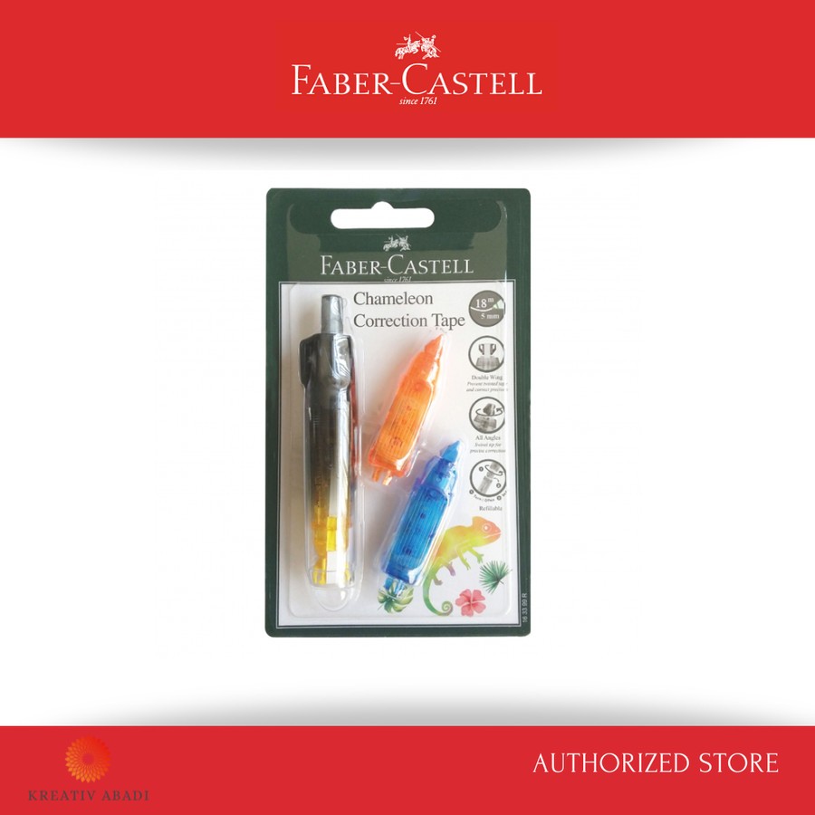 

Faber-Castell Correction Tape Chameleon + 2 Refill BarBlack