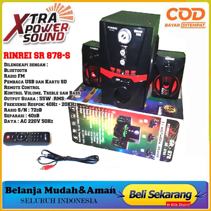 SPEAKER Speaker Rinrei Multimedia SR - 878S [Speaker Rinrei Bluetooth] TERLARIS  MURAH