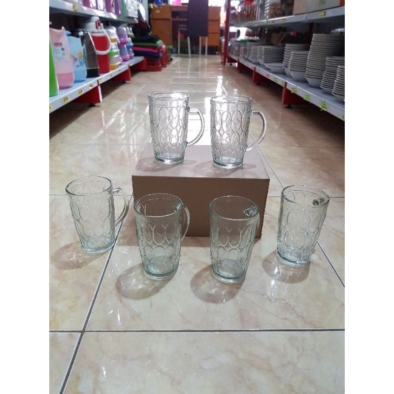 Gelas es teh manis/Gelas beling jempol/Gelas Bir IE (per 6pcs)