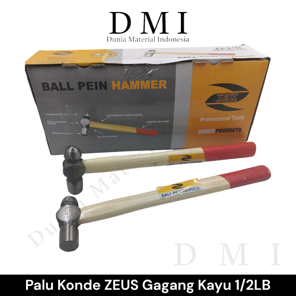 Palu Konde ZEUS 1/2LB Gagang Kayu | Palu Getok | Martil GG Kayu (1PC)