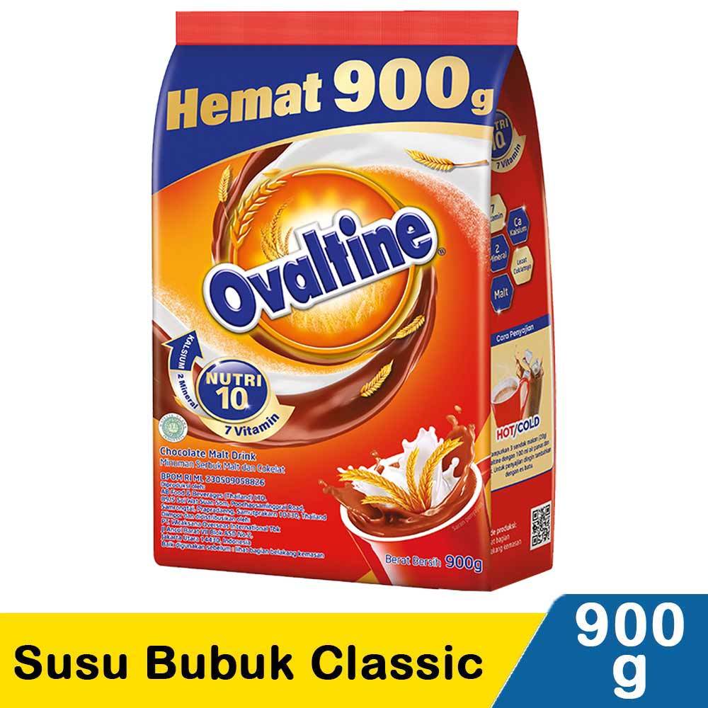 

Susu Ovaltine 3 in 1 / Ovaltine Classic susu bubuk coklat kemasan 900 gr