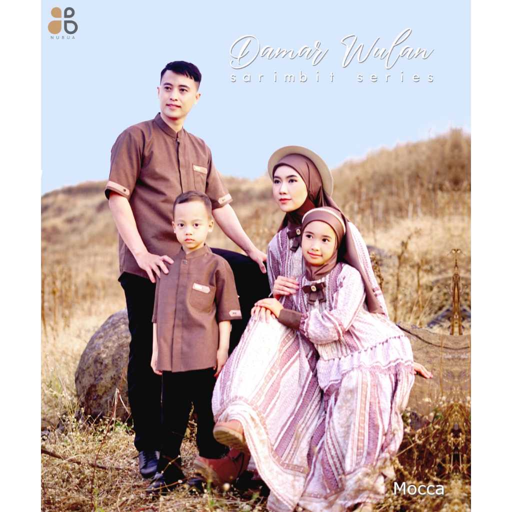 Sarimbit Keluarga Nubua Damar wulan Mocca - Baju Couple Gamis Koko