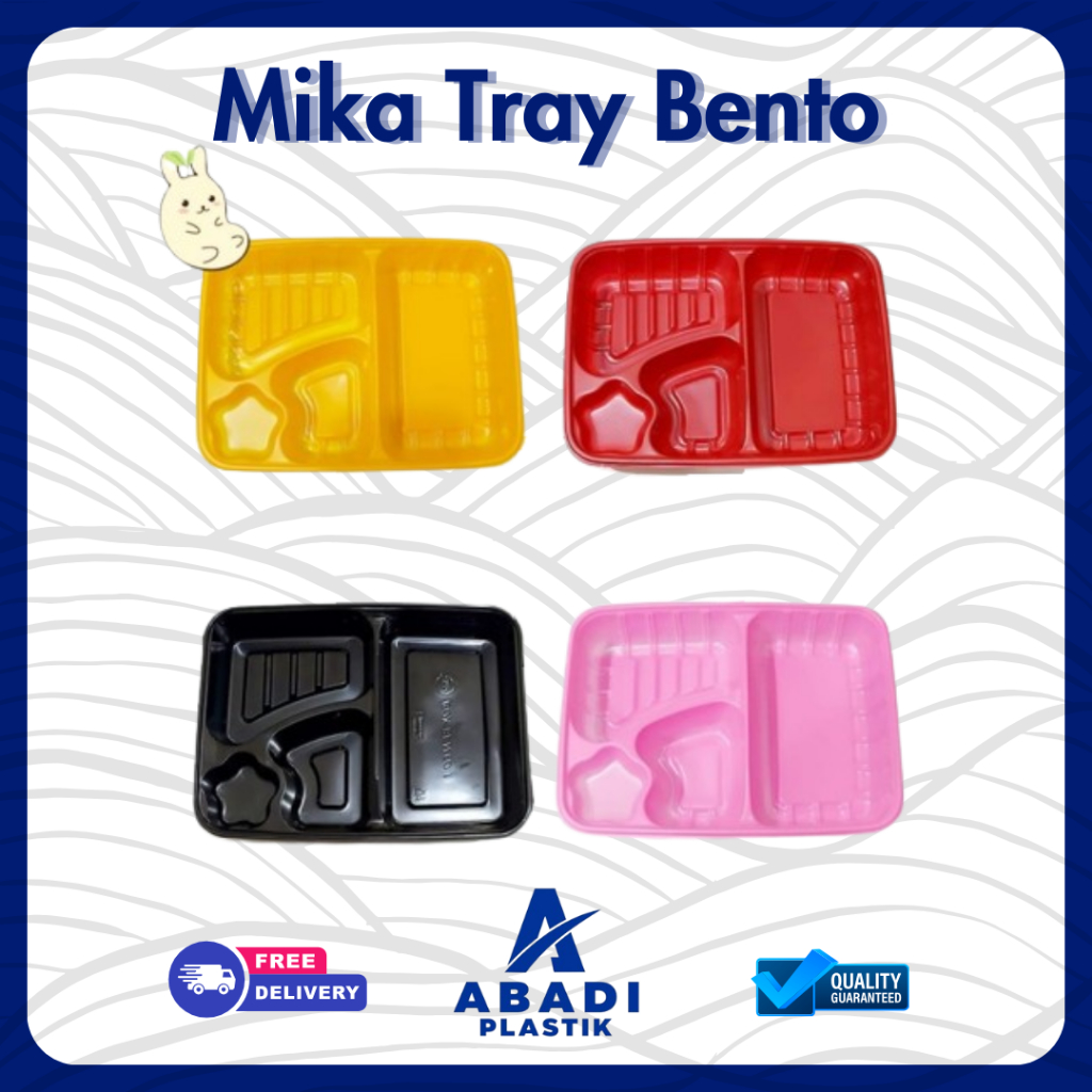 [ 50 PCS ] Tray Bento / Plastik Wadah Makanan / Mika Kotak Katering