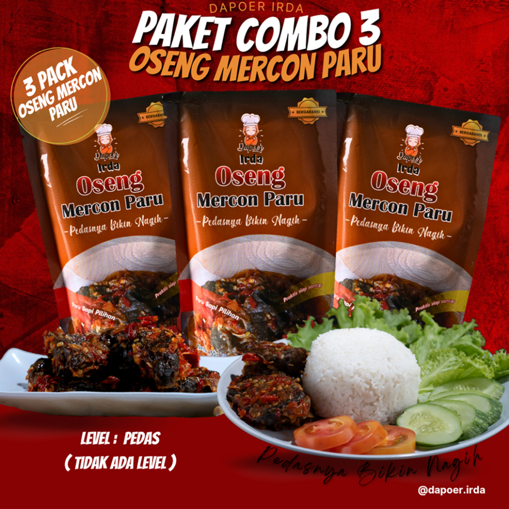 	 Dapoer Irda Paket Combo 3 Oseng Mercon Paru	