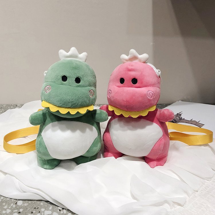 Tas Boneka Selempang Dompet Fashion Tas Dinosaurus Koin Tas Bahan Plush Boneka Tas Tangan Kartun Din