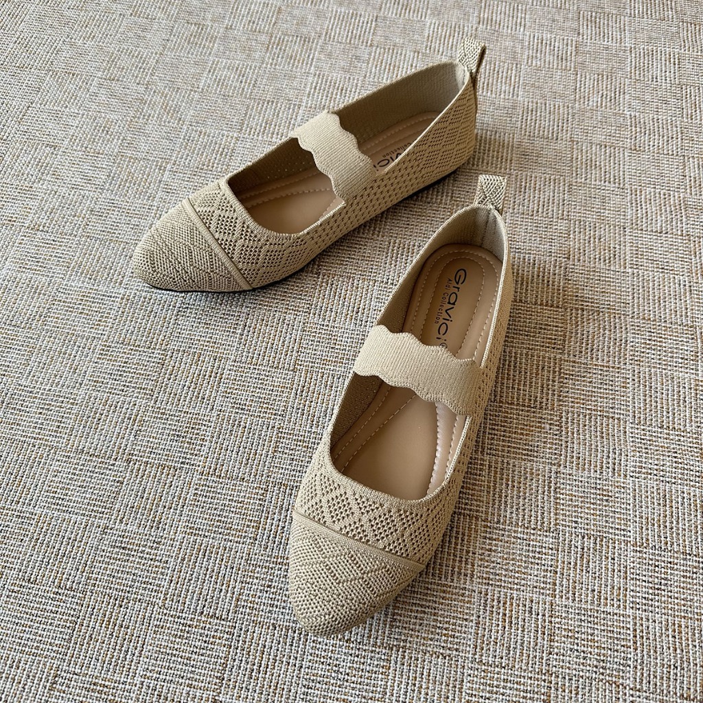 GRAVICI - SEPATU FLAT RAJUT WANITA ELEGAN  DO-47