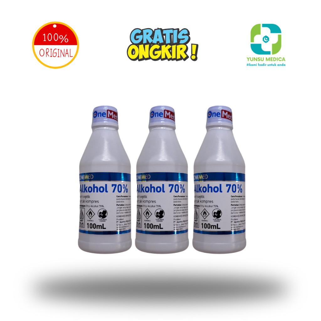 (Bisa COD) TERMURAH Alkohol 70 Persen 100ml OneMed