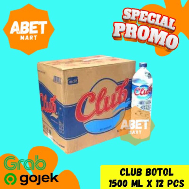 

Air Mineral Club 1500 Ml 1 Dus Isi 12 Botol - Water 1500ml 1,5 Liter Besar Pcs Klub Clup Murah