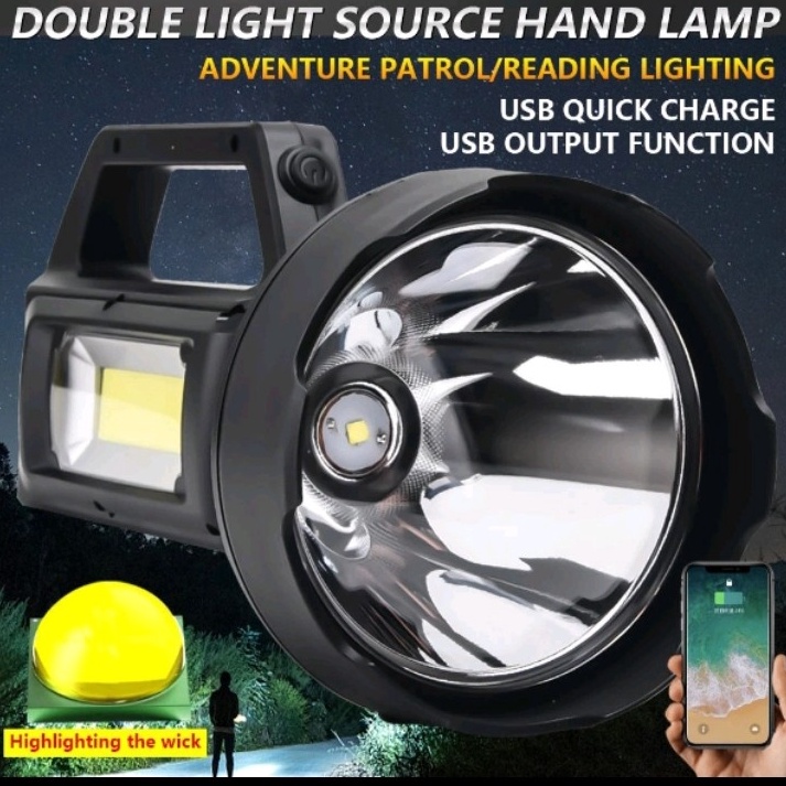 Senter Led Waterproof Super terang 4 mode  Cob Usb Charging  YD 899