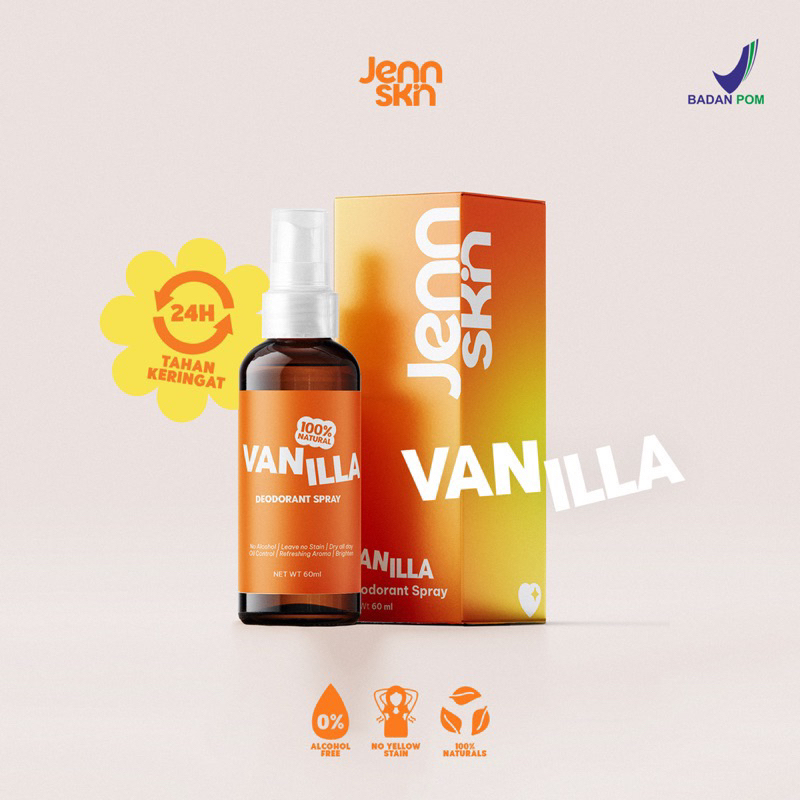 (100% ORIGINAL) Jennskin Deodorant spray/JENSKIN NATURAL DEODORANT SPRAY varian VANILLA