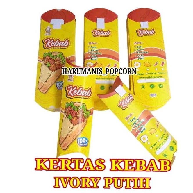 

Kemasan kebab / Box kebab / Kertas kebab ivory putih