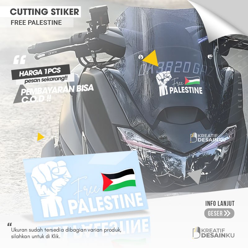 Cutting Stiker Free Palstine Variasi Motor Mobil Sticker Veriasi Palestina Aksesoris Skotlite Dasbor