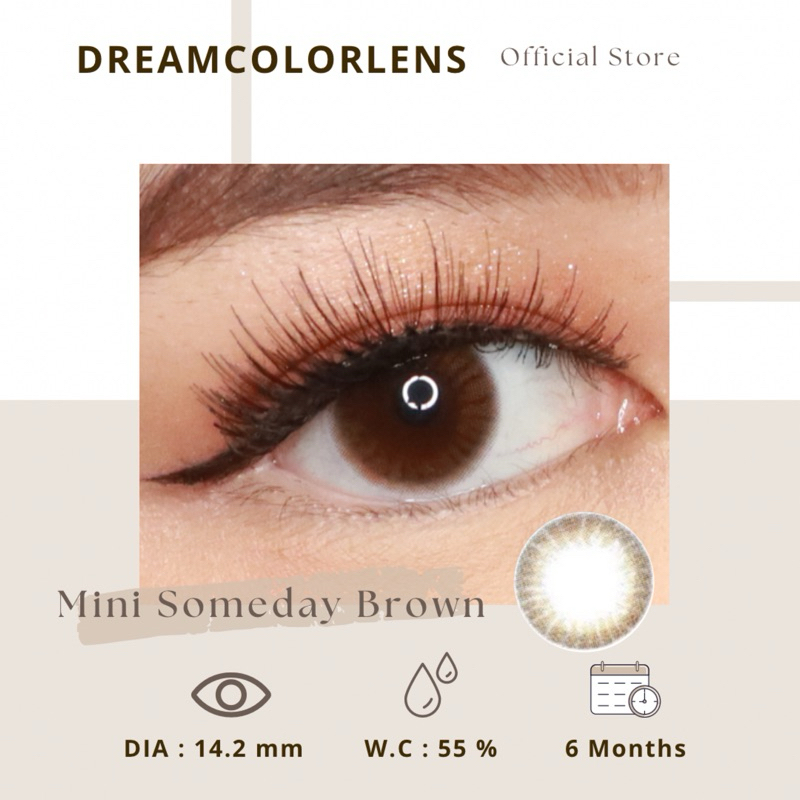 Softlens Kitty Kawaii Mini Someday Brown / Coklat Normal Minus Beda Minus