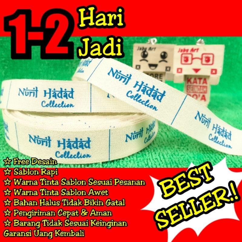 

{MINI ROLL} FREE CUTTING Label Baju / Label nama/Label Hijab / label woven Subtitude FREE DESAIN