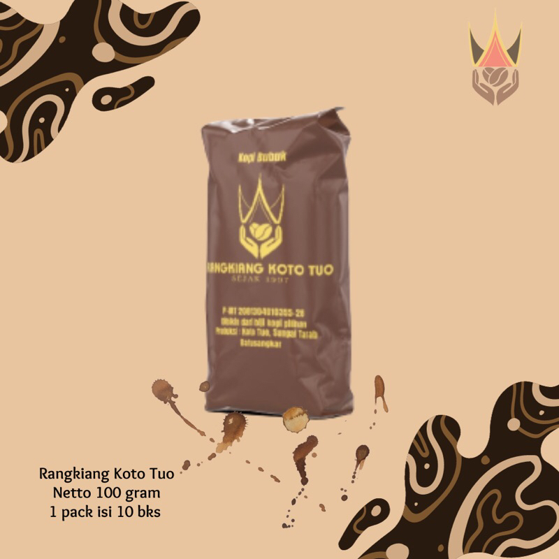 

Kopi Bubuk Rangkiang Koto Tuo, Netto 100 gram (1 pack isi 10 bungkus)