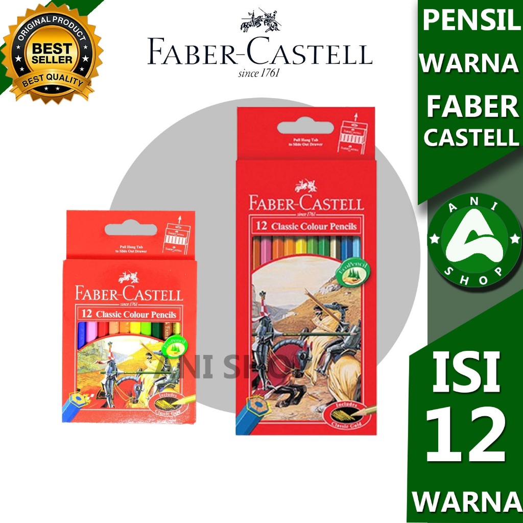 

PENSIL WARNA FABER CASTELL 12 WARNA PANJANG/PENDEK ani shopp