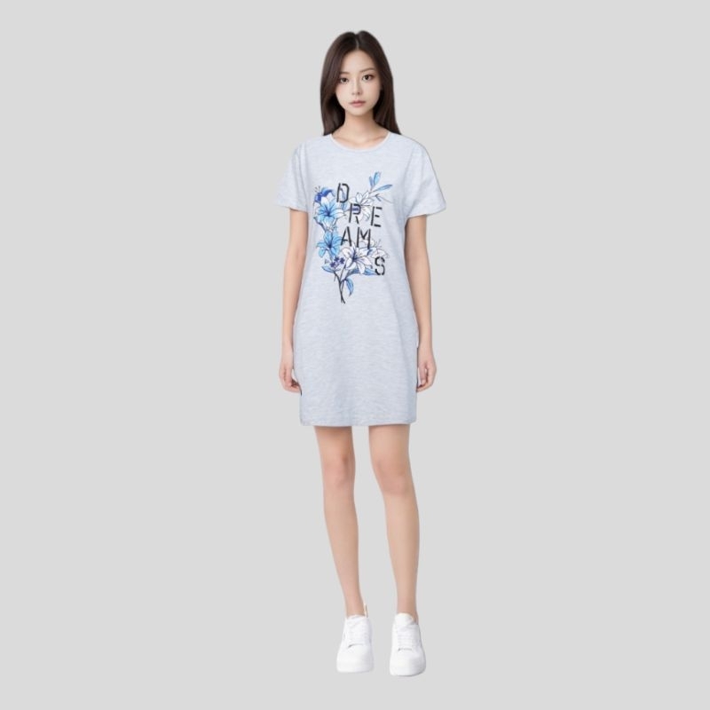 [AMW 02] Nightwear midi dress bahan kaos Daster santai atasan kekinian pakaian tidur wanita
