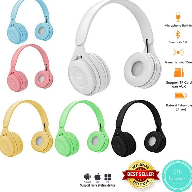 eM Headphone Macaron Wireless Y8 Stn 36 Bluetooth Headphone Macaron Y8 Stn 36