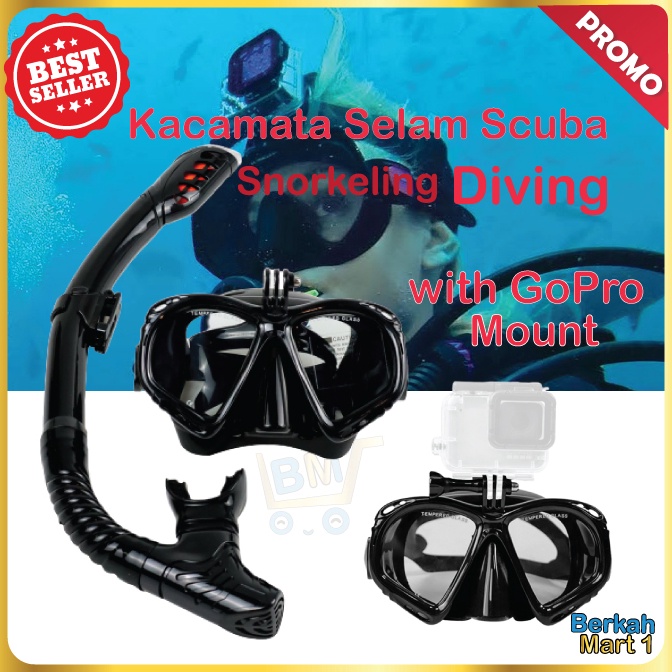 PROMOMBS2 Kacamata Selam Dewasa Original  Snorkling Snorkeling Scuba Diving Snorkeling GoPro Mount N