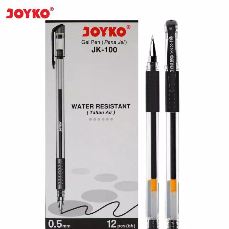 

New Product 12pc Gel Pen Pulpen Pena Joyko JK1 Black 5 mmpen Joyko Sale of Day