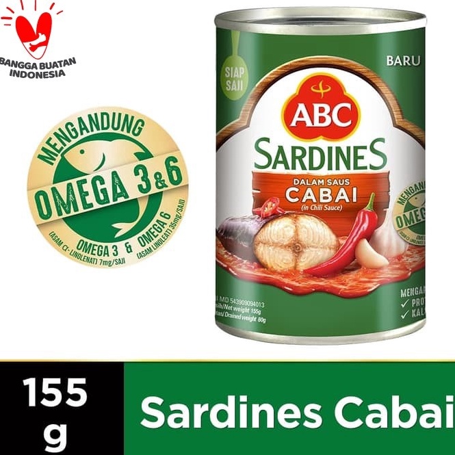 

PROMOJSD3 SARDEN SAUS CABAI ABC SARDINES IN CHILLI SAUCE 155GR Fast On