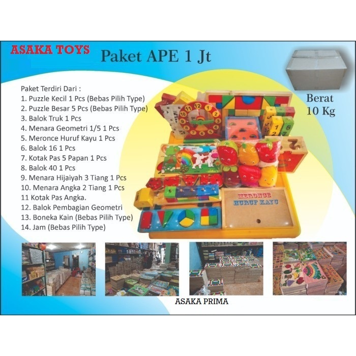 Alat Peraga Edukatif ( APE ) PAUD tahun 2024 paket 1jt