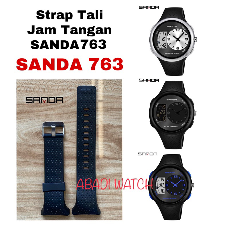 Strap Tali Rubber Jam Tangan Original SANDA 763 sanda 763 strap rubber sanda763