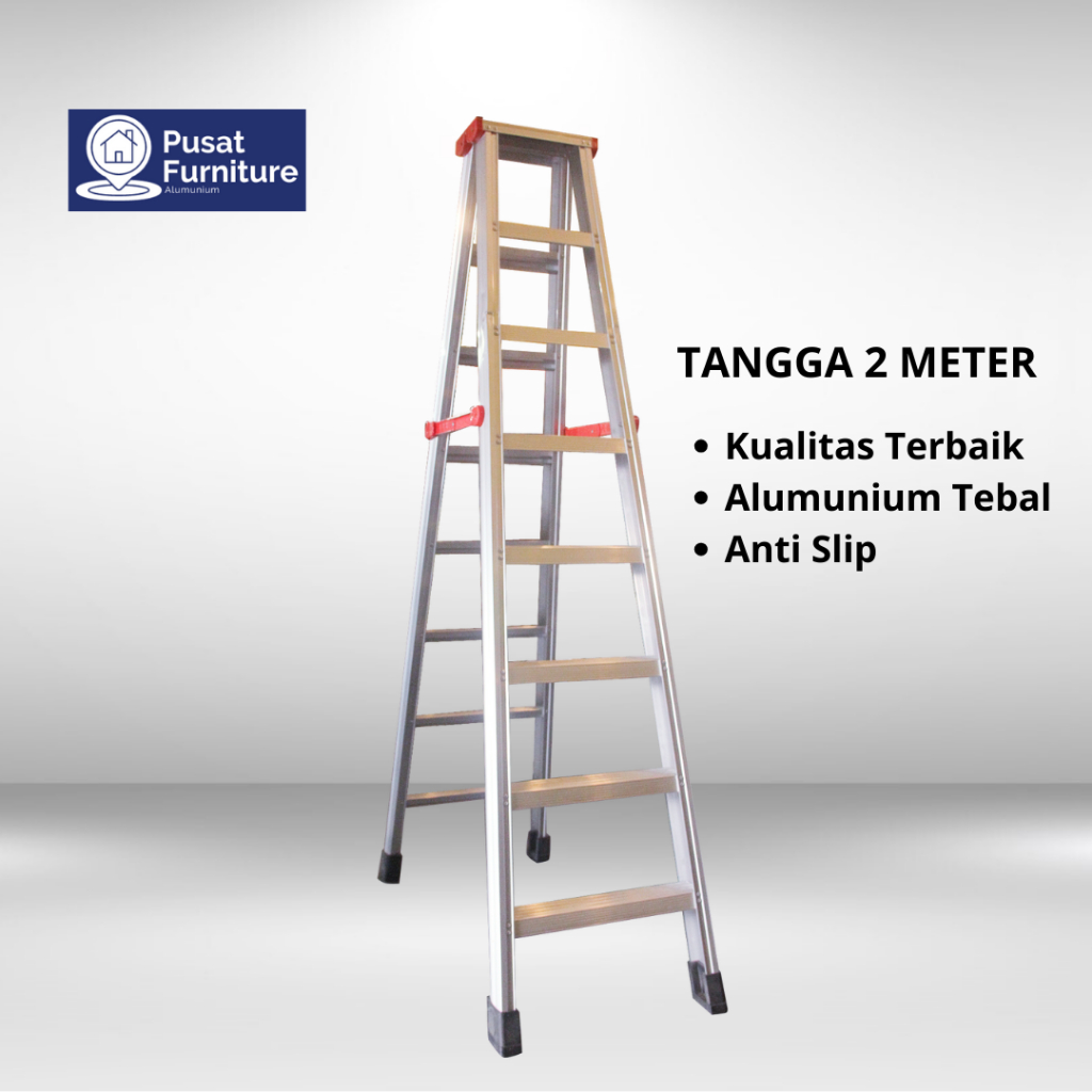 TANGGA LIPAT ALUMUNIUM MURAH / TANGGA ALUMUNIUM LIPAT / TANGGA 2 M