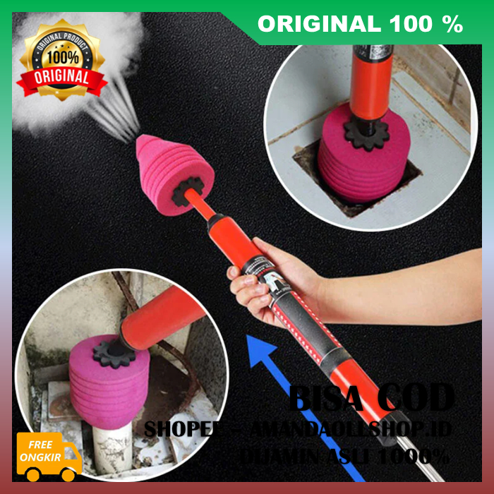 Pump Wc One Shot Plunger Pompa Pendorong Saluran Air Pompa WC Mampet Drain Buster Air Pump Toilet 10